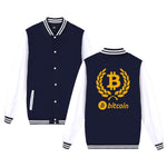 Digital currency Bitcoin Logo baseball jacket fashion style  hoodies men Prevailing bitcoin logoJacket 4XL plus size - Crypto gear and stuff