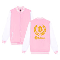 Digital currency Bitcoin Logo baseball jacket fashion style  hoodies men Prevailing bitcoin logoJacket 4XL plus size - Crypto gear and stuff