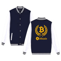 Digital currency Bitcoin Logo baseball jacket fashion style  hoodies men Prevailing bitcoin logoJacket 4XL plus size - Crypto gear and stuff