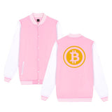 Digital currency Bitcoin Logo baseball jacket fashion style  hoodies men Prevailing bitcoin logoJacket 4XL plus size - Crypto gear and stuff