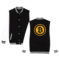 Digital currency Bitcoin Logo baseball jacket fashion style  hoodies men Prevailing bitcoin logoJacket 4XL plus size - Crypto gear and stuff