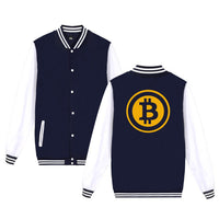 Digital currency Bitcoin Logo baseball jacket fashion style  hoodies men Prevailing bitcoin logoJacket 4XL plus size - Crypto gear and stuff