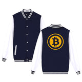 Digital currency Bitcoin Logo baseball jacket fashion style  hoodies men Prevailing bitcoin logoJacket 4XL plus size - Crypto gear and stuff