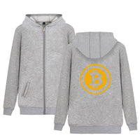 Digital currency Bitcoin Logo Hoodies Zipper Funny Hoodies Cartoon Clothing Plus Size Black White bitcoin logo CLothes - Crypto gear and stuff