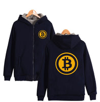 Beautiful Bitcoin Hoodies With Zipper Print Bitcoin Casual Thick Warm Winter Hooded Sweatshirts - Crypto gear and stuff