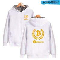 Beautiful Bitcoin Hoodies With Zipper Print Bitcoin Casual Thick Warm Winter Hooded Sweatshirts - Crypto gear and stuff