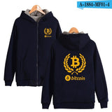 Beautiful Bitcoin Hoodies With Zipper Print Bitcoin Casual Thick Warm Winter Hooded Sweatshirts - Crypto gear and stuff