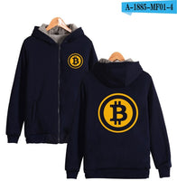 Beautiful Bitcoin Hoodies With Zipper Print Bitcoin Casual Thick Warm Winter Hooded Sweatshirts - Crypto gear and stuff