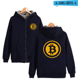 Beautiful Bitcoin Hoodies With Zipper Print Bitcoin Casual Thick Warm Winter Hooded Sweatshirts - Crypto gear and stuff