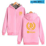 Beautiful Bitcoin Hoodies With Zipper Print Bitcoin Casual Thick Warm Winter Hooded Sweatshirts - Crypto gear and stuff
