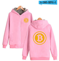 Beautiful Bitcoin Hoodies With Zipper Print Bitcoin Casual Thick Warm Winter Hooded Sweatshirts - Crypto gear and stuff