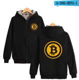 Beautiful Bitcoin Hoodies With Zipper Print Bitcoin Casual Thick Warm Winter Hooded Sweatshirts - Crypto gear and stuff