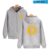 Beautiful Bitcoin Hoodies With Zipper Print Bitcoin Casual Thick Warm Winter Hooded Sweatshirts - Crypto gear and stuff