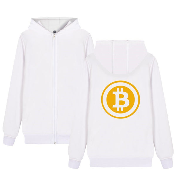 Two Step Bitcoin Hoodies With Zipper Men Women Casual Clothing Brand Print Bitcoin Hooded Sweatshirts - Crypto gear and stuff
