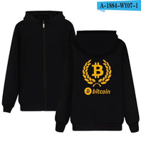 Two Step Bitcoin Hoodies With Zipper Men Women Casual Clothing Brand Print Bitcoin Hooded Sweatshirts - Crypto gear and stuff