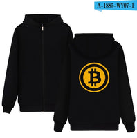 Two Step Bitcoin Hoodies With Zipper Men Women Casual Clothing Brand Print Bitcoin Hooded Sweatshirts - Crypto gear and stuff