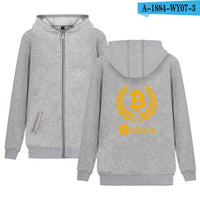 Two Step Bitcoin Hoodies With Zipper Men Women Casual Clothing Brand Print Bitcoin Hooded Sweatshirts - Crypto gear and stuff