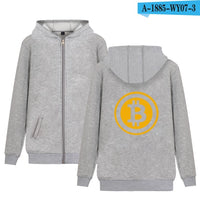 Two Step Bitcoin Hoodies With Zipper Men Women Casual Clothing Brand Print Bitcoin Hooded Sweatshirts - Crypto gear and stuff