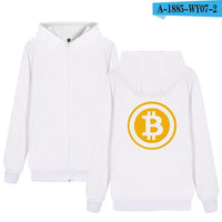 Two Step Bitcoin Hoodies With Zipper Men Women Casual Clothing Brand Print Bitcoin Hooded Sweatshirts - Crypto gear and stuff
