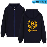 Two Step Bitcoin Hoodies With Zipper Men Women Casual Clothing Brand Print Bitcoin Hooded Sweatshirts - Crypto gear and stuff