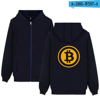 Two Step Bitcoin Hoodies With Zipper Men Women Casual Clothing Brand Print Bitcoin Hooded Sweatshirts - Crypto gear and stuff