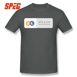 Casual T Shirts BTC & LTC Bitcoin & Litecoin Accepted Here Basic T-Shirt Men Relax Fit Short Sleeve Tee shirt - Crypto gear and stuff