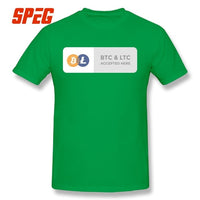 Casual T Shirts BTC & LTC Bitcoin & Litecoin Accepted Here Basic T-Shirt Men Relax Fit Short Sleeve Tee shirt - Crypto gear and stuff