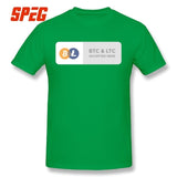 Casual T Shirts BTC & LTC Bitcoin & Litecoin Accepted Here Basic T-Shirt Men Relax Fit Short Sleeve Tee shirt - Crypto gear and stuff