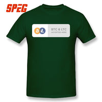 Casual T Shirts BTC & LTC Bitcoin & Litecoin Accepted Here Basic T-Shirt Men Relax Fit Short Sleeve Tee shirt - Crypto gear and stuff