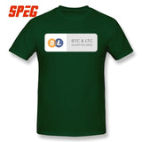 Casual T Shirts BTC & LTC Bitcoin & Litecoin Accepted Here Basic T-Shirt Men Relax Fit Short Sleeve Tee shirt - Crypto gear and stuff