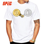T-Shirt Litecoin Bitcoin are Friend Hand T Shirt Printing Crewneck - Crypto gear and stuff