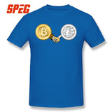 T-Shirt Litecoin Bitcoin are Friend Hand T Shirt Printing Crewneck - Crypto gear and stuff