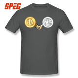 T-Shirt Litecoin Bitcoin are Friend Hand T Shirt Printing Crewneck - Crypto gear and stuff