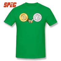 T-Shirt Litecoin Bitcoin are Friend Hand T Shirt Printing Crewneck - Crypto gear and stuff
