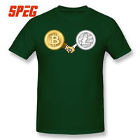 T-Shirt Litecoin Bitcoin are Friend Hand T Shirt Printing Crewneck - Crypto gear and stuff
