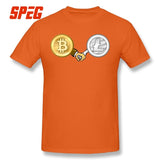 T-Shirt Litecoin Bitcoin are Friend Hand T Shirt Printing Crewneck - Crypto gear and stuff