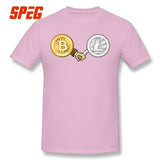 T-Shirt Litecoin Bitcoin are Friend Hand T Shirt Printing Crewneck - Crypto gear and stuff