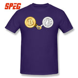 T-Shirt Litecoin Bitcoin are Friend Hand T Shirt Printing Crewneck - Crypto gear and stuff