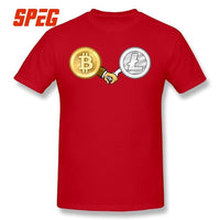 T-Shirt Litecoin Bitcoin are Friend Hand T Shirt Printing Crewneck - Crypto gear and stuff