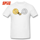 T-Shirt Litecoin Bitcoin are Friend Hand T Shirt Printing Crewneck - Crypto gear and stuff