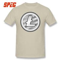 Tees Free Shipping White Plain Litecoin New T Shirt Teenage Round Neck Short Sleeve T-Shirt Brand Male Cool Tee Shirts Cotton - Crypto gear and stuff