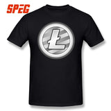 Tees Free Shipping White Plain Litecoin New T Shirt Teenage Round Neck Short Sleeve T-Shirt Brand Male Cool Tee Shirts Cotton - Crypto gear and stuff