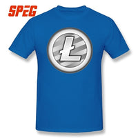 Tees Free Shipping White Plain Litecoin New T Shirt Teenage Round Neck Short Sleeve T-Shirt Brand Male Cool Tee Shirts Cotton - Crypto gear and stuff