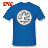 Tees Free Shipping White Plain Litecoin New T Shirt Teenage Round Neck Short Sleeve T-Shirt Brand Male Cool Tee Shirts Cotton - Crypto gear and stuff