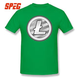 Tees Free Shipping White Plain Litecoin New T Shirt Teenage Round Neck Short Sleeve T-Shirt Brand Male Cool Tee Shirts Cotton - Crypto gear and stuff