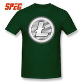 Tees Free Shipping White Plain Litecoin New T Shirt Teenage Round Neck Short Sleeve T-Shirt Brand Male Cool Tee Shirts Cotton - Crypto gear and stuff