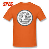 Tees Free Shipping White Plain Litecoin New T Shirt Teenage Round Neck Short Sleeve T-Shirt Brand Male Cool Tee Shirts Cotton - Crypto gear and stuff
