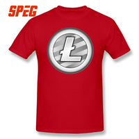 Tees Free Shipping White Plain Litecoin New T Shirt Teenage Round Neck Short Sleeve T-Shirt Brand Male Cool Tee Shirts Cotton - Crypto gear and stuff