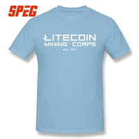 Litecoin Mining Corps T-Shirt for Men 100% Cotton Short Sleeve New High Quality Tee Shirts - Crypto gear and stuff