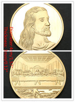 Bitcoin Commemorative Coin BTC Collectible Gold Silver Plated Bitcoin Coin The Last Supper Coin Art Physical Collection Gift - Crypto gear and stuff